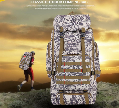 Large outdoor travel camouflage hiking bag - outspace