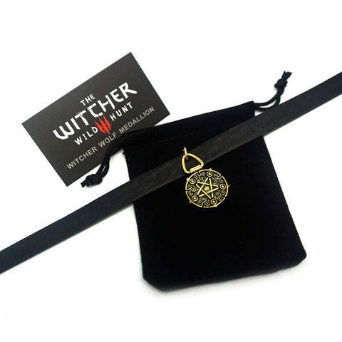 1 Bag & 1 Card The Witcher 3 Wild Hunt Medallion Choker - outspace