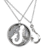 Puzzle necklace engraved boyfriend/girlfriend Deer Head Heart - outspace