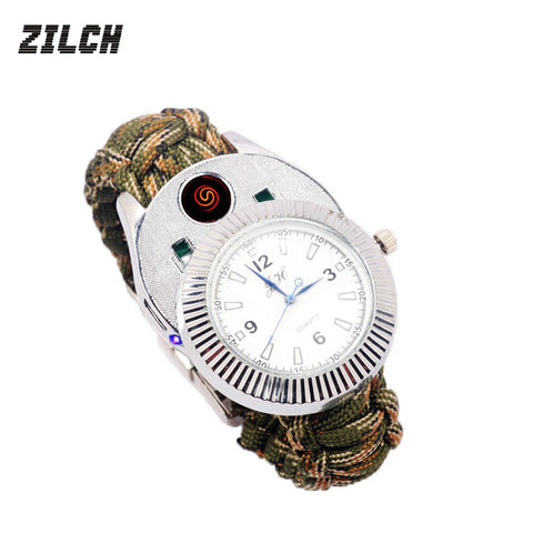 Electronc ignition Fire Lighter Waterproof Outdoor camping Travel Kit Sport Watch - outspace