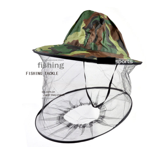 New Camouflage Anti Mosquito Fishing Hat With Net Mesh - outspace
